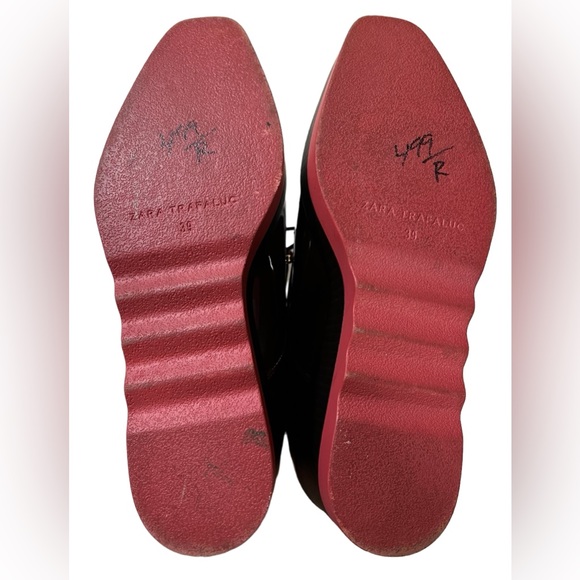 Zara Trafaluc Maroon Patent Platform Mary Jane Size 39 - Picture 8 of 11
